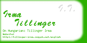irma tillinger business card